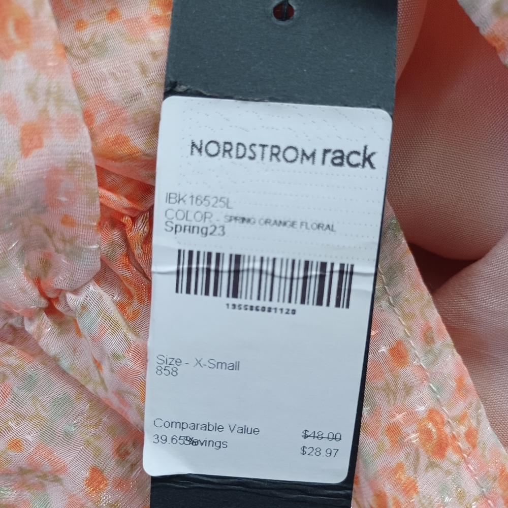Lulu's Ruche Toward Spring Orange Floral Print Ruched Mini Skirt NWT - Picture 10 of 11